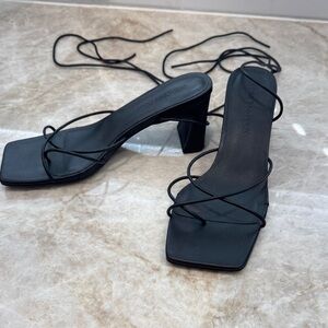 Princess Polly Black Strappy Heels